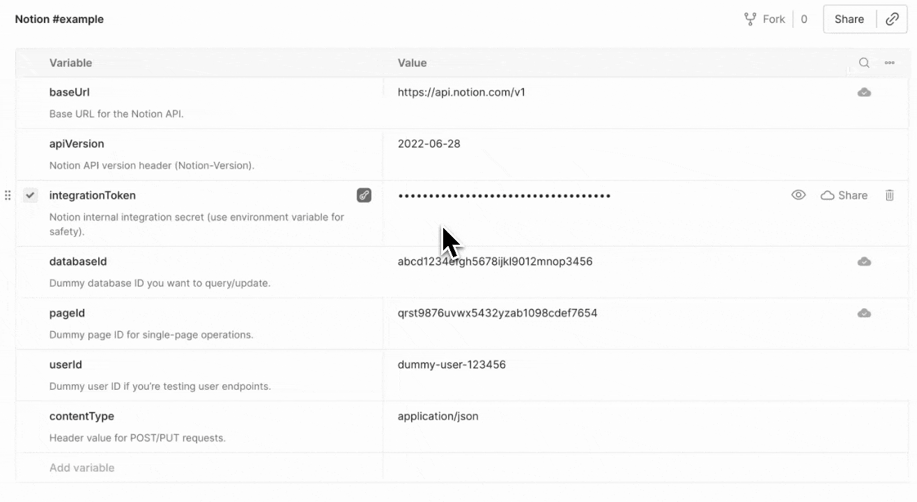 Sharing a variable value with controls around securely sharing