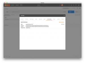 postman certificates configured