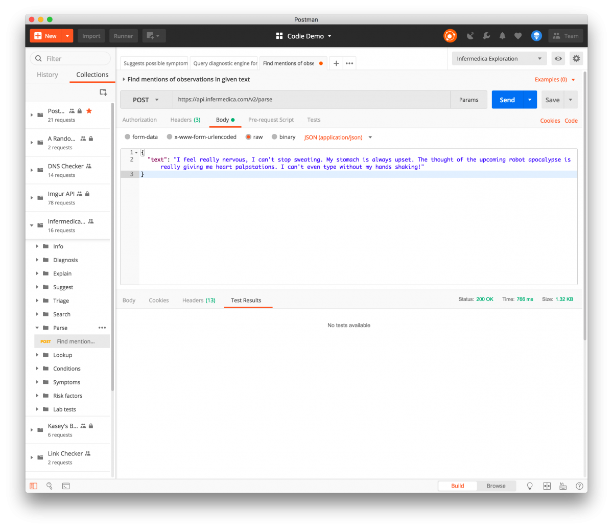 API Network Exploration: Infermedica | Postman Blog