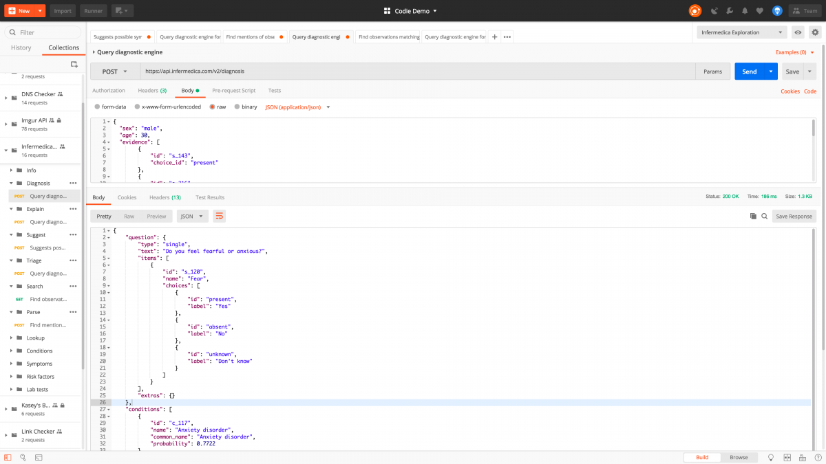 API Network Exploration: Infermedica | Postman Blog