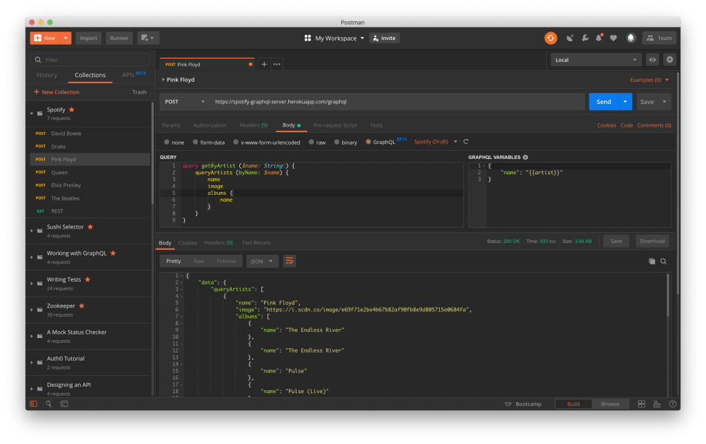 Postman v7.2 Supports GraphQL