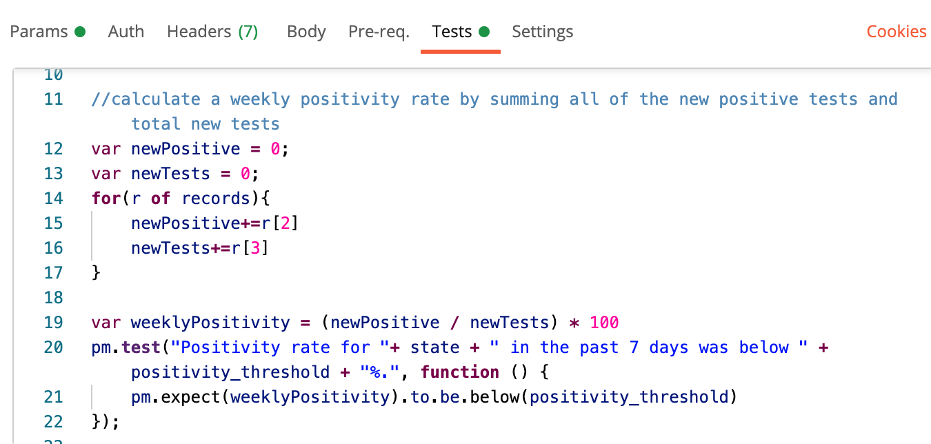 Calculating weekly positivity rate