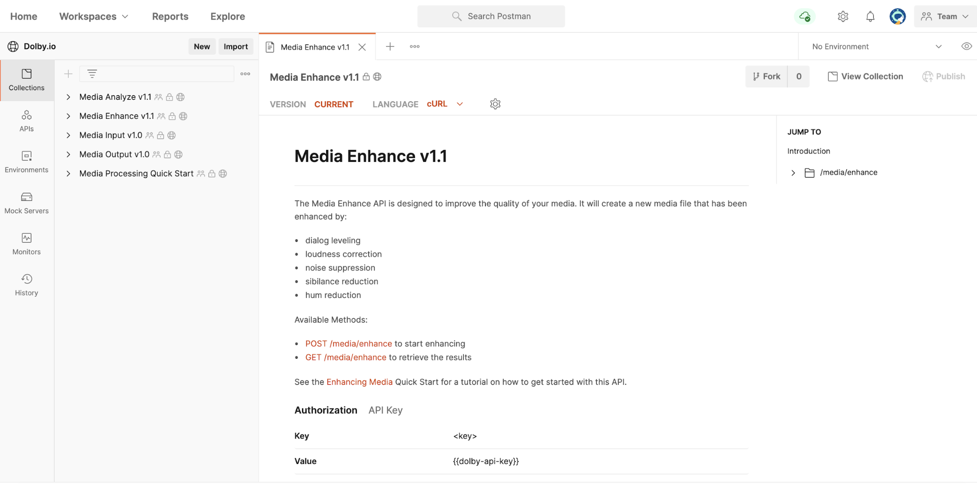 Media Enhance v1.1 collection overview