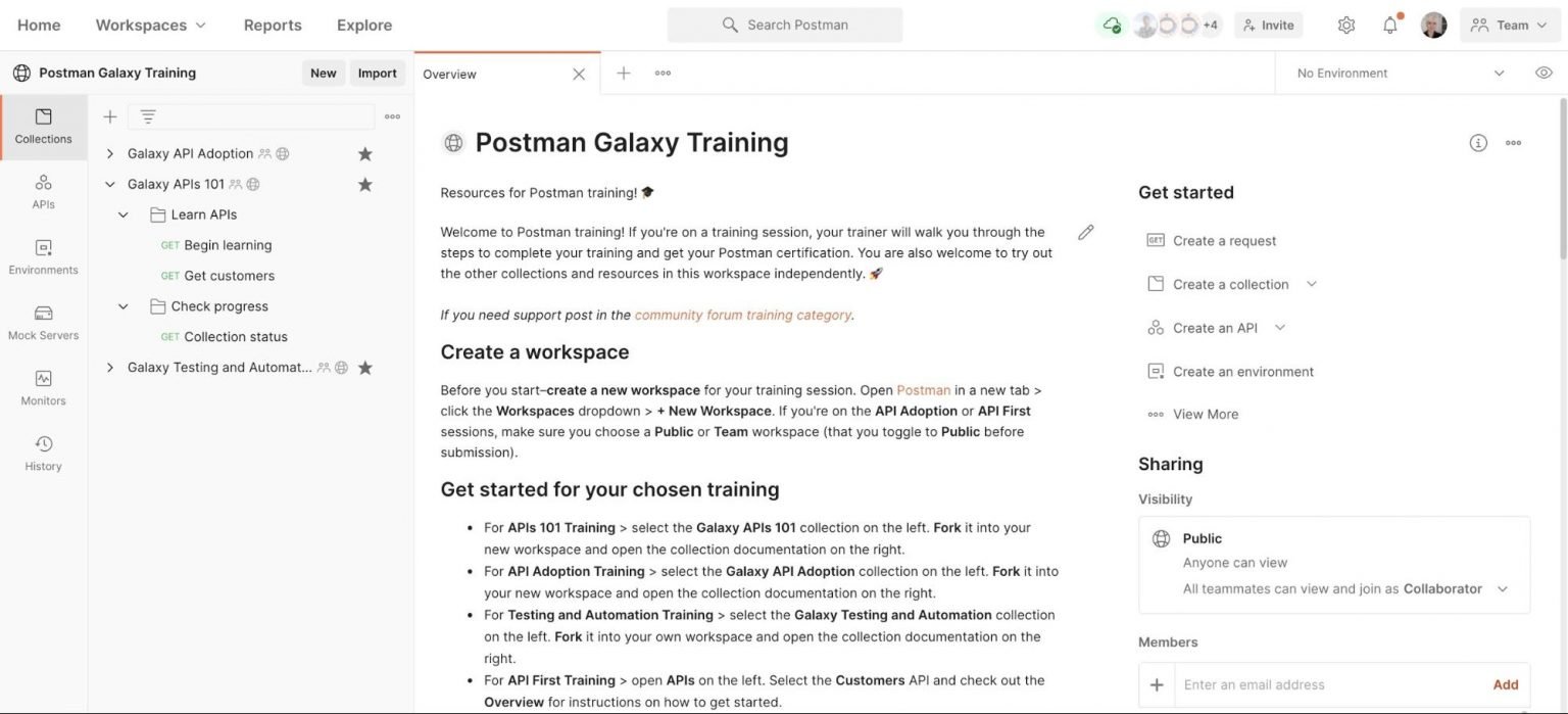 New Public Workspace for API Trainings in Postman | Postman Blog
