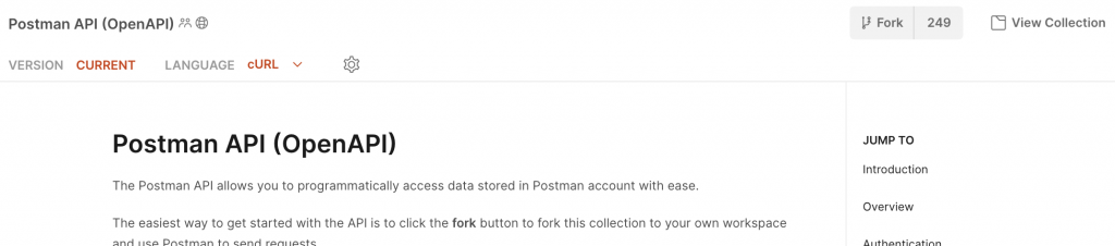 Postman API collection