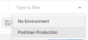 Postman API select environment