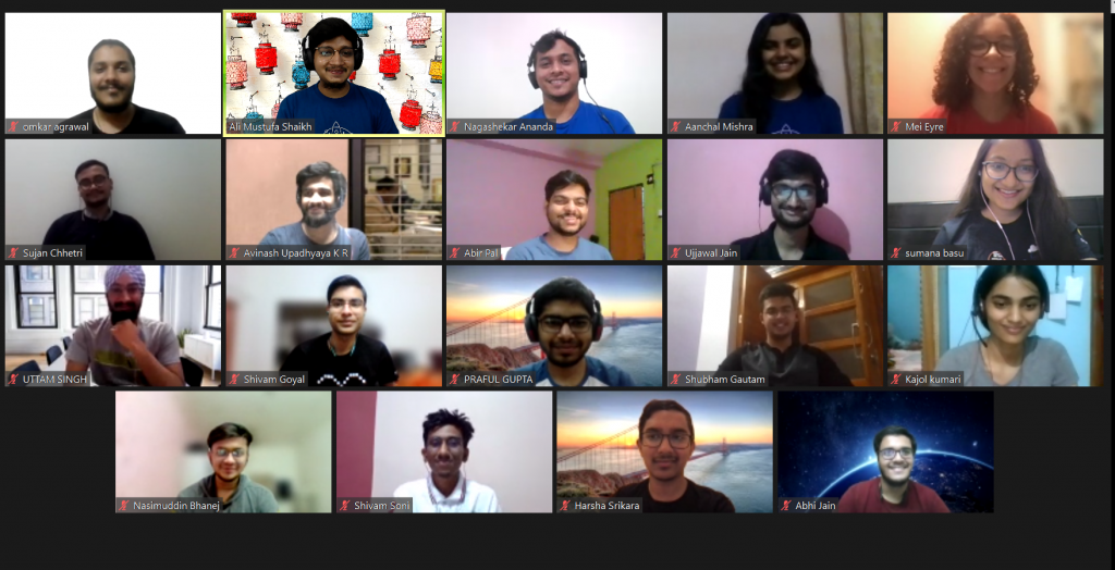 Postman Student Leaders connecting during an online meetup
