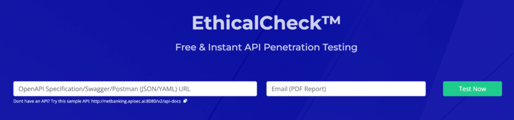 EthicalCheck fields to submit your Postman Collection or OpenAPI spec