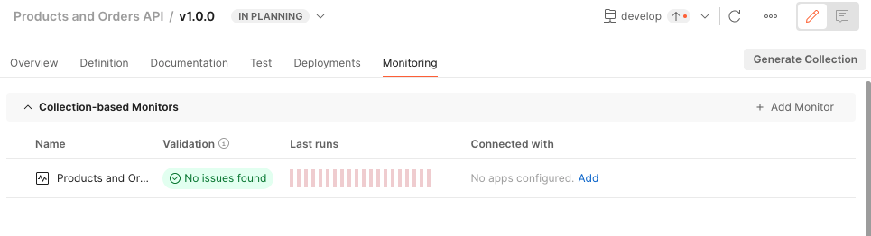 Viewing monitoring results and connecting APM systems in Postman