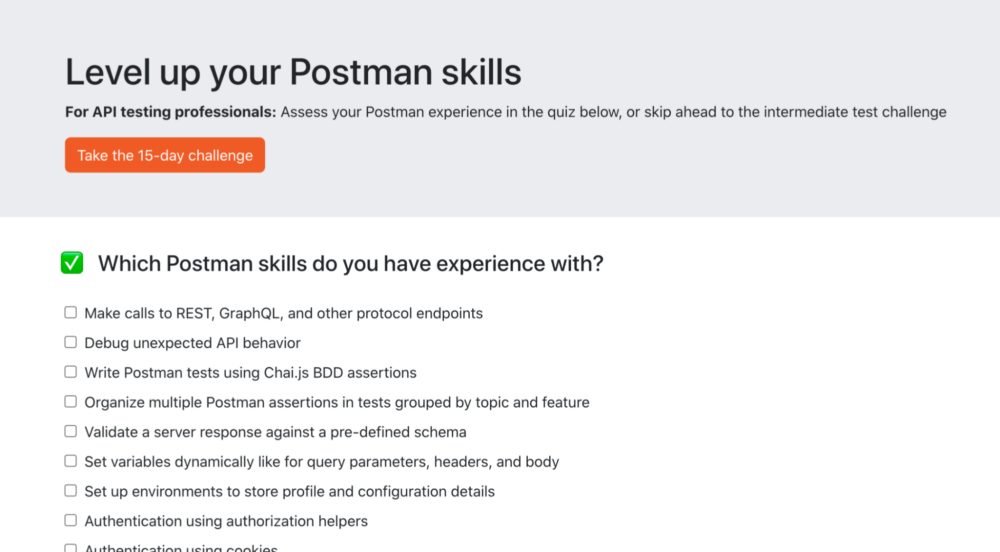 Assess your Postman experience in these skills for API testing professionals