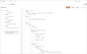 A view of the generated OpenAPI in Postman
