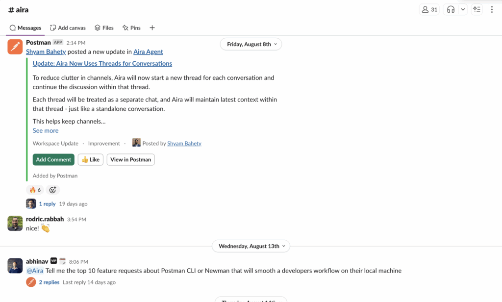closing the feedback loop via Postman's workspace updates after a new agent version is deployed